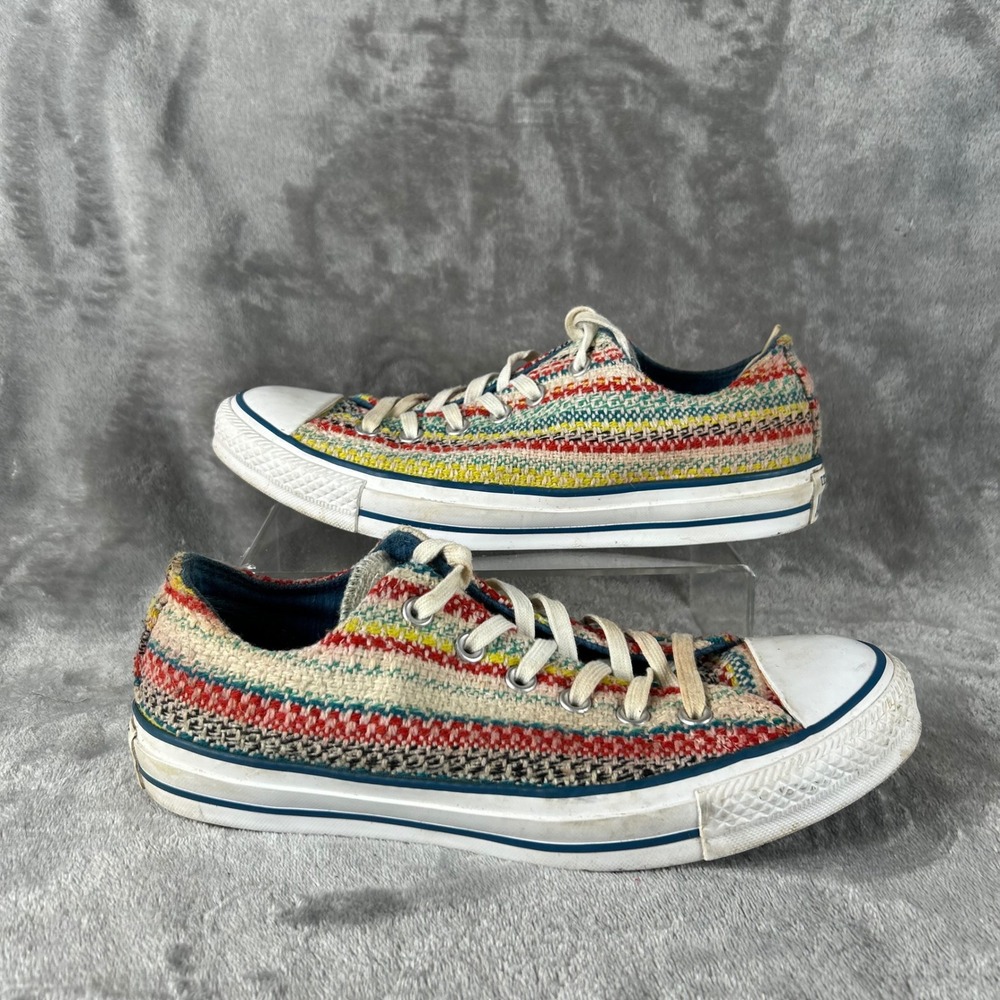Converse Chuck Taylor All Star Multi Color Woven Baja Stripe Low Top Womens 9 - Picture 3 of 13